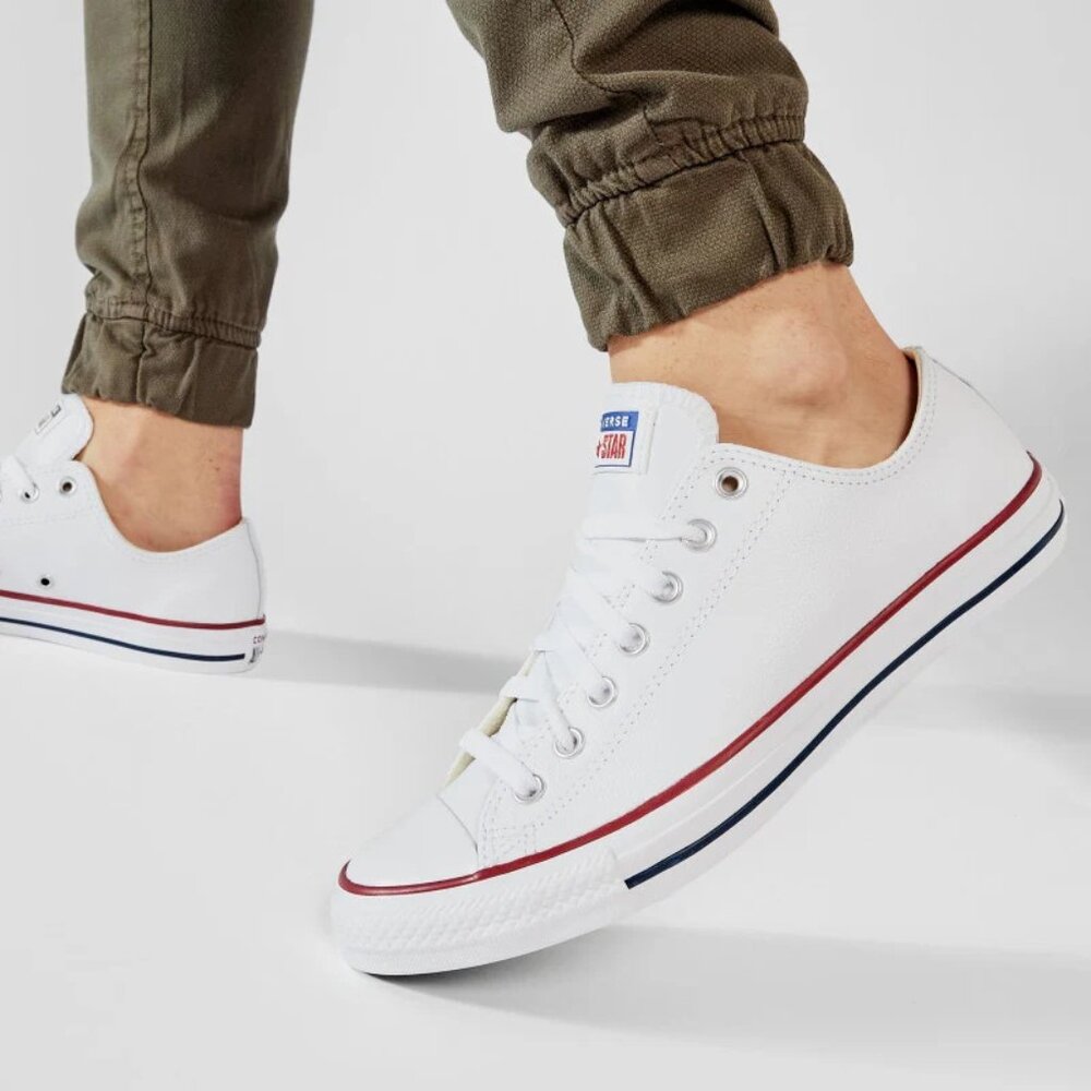 Converse Men's White Leather Low Top